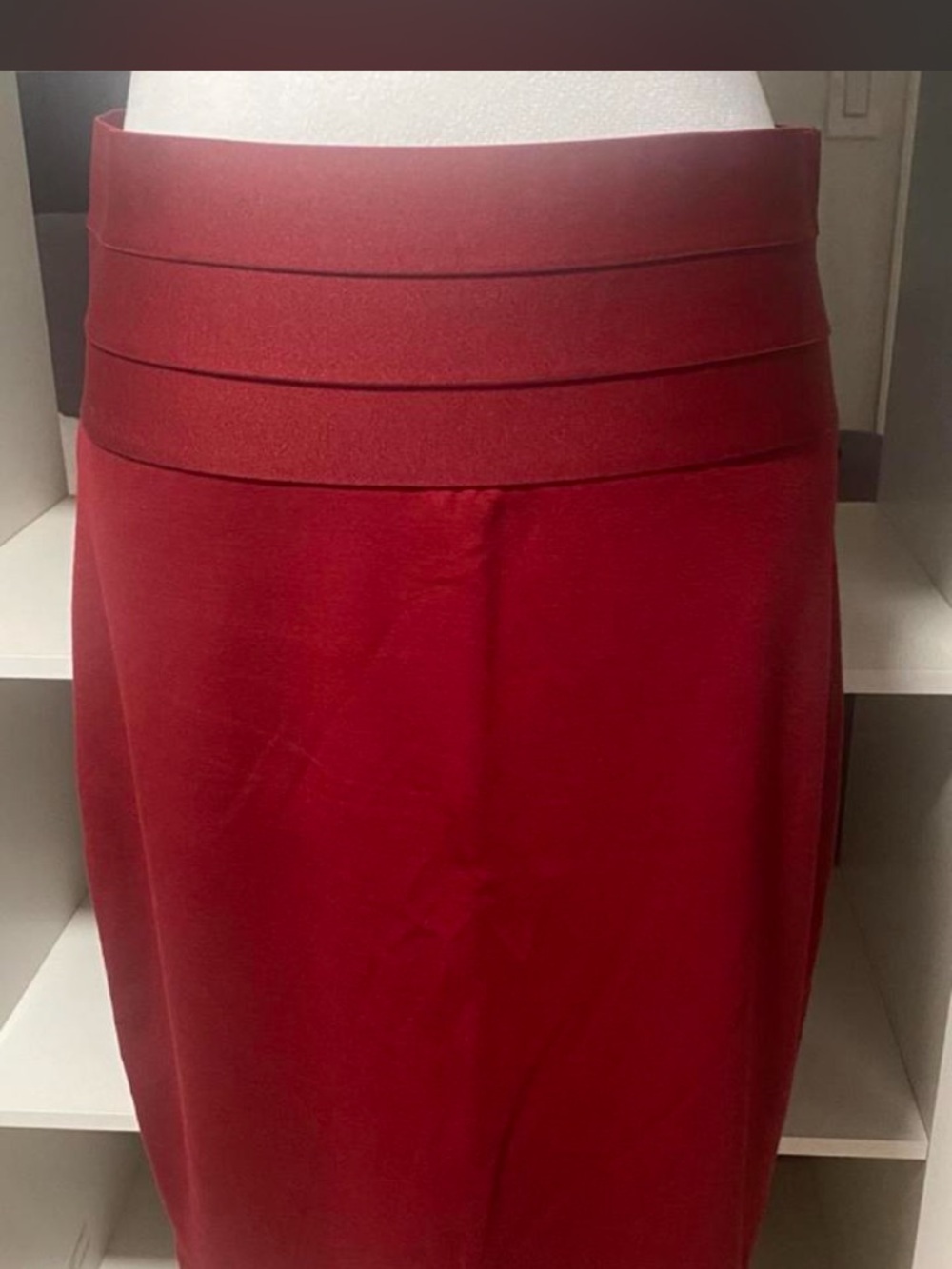 Max Studio S710P16 Red Mini Skirt Size Large